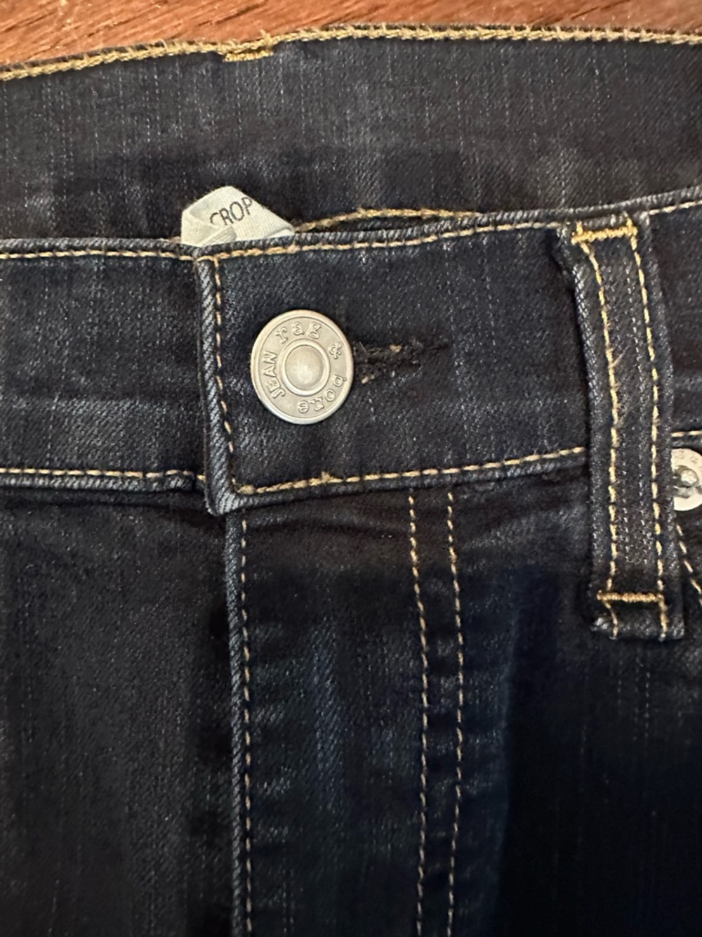 rag & bone 10 inch crop flare Denim Jeans with Gold Stitching